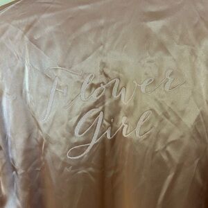Chic Satin Flower Girl Robe - Blush